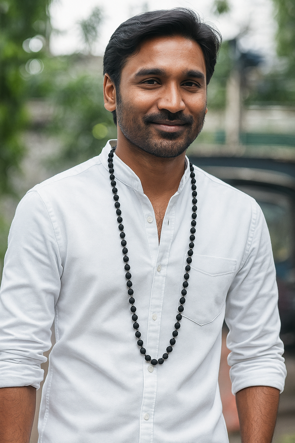 Rudra Vedaksha Original Karungali Malai with Silver cap 54-Beads  with Govt. Certification